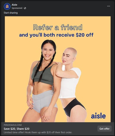 aisle referral program social media