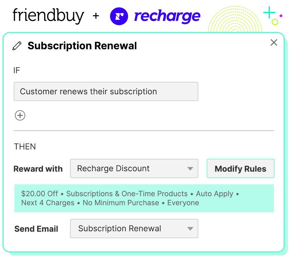 Friendbuy + Recharge