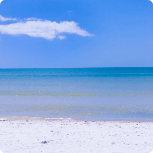 white beach overlooking the horizon