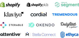 shopify, shopify plus, twilio segment, tremendous, klaviyo, attentive, stella connect, ethyca, iterable, cordial, delighted by qualrics, okendo