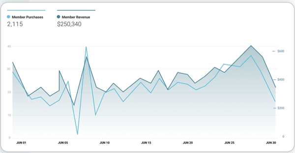 loyalty member purchases and revenue