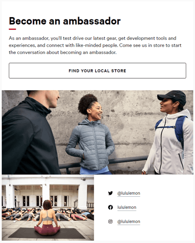 lululemon ambassador program