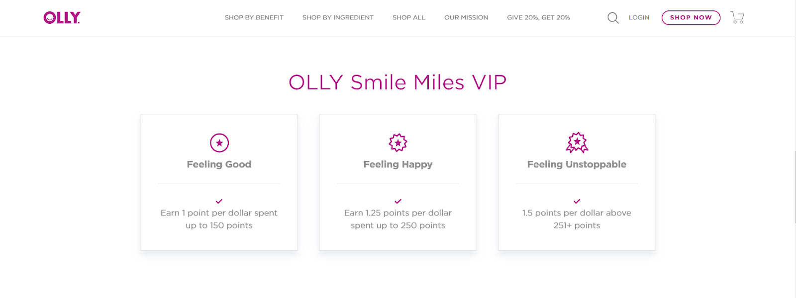 olly loyalty program details